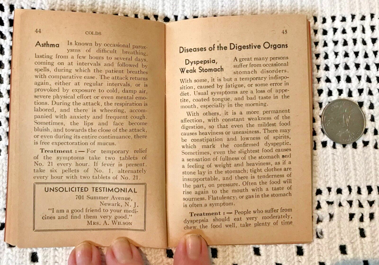 1942 Humphreys Homeopathic Medicine Book Pocket Manual 80 Pages