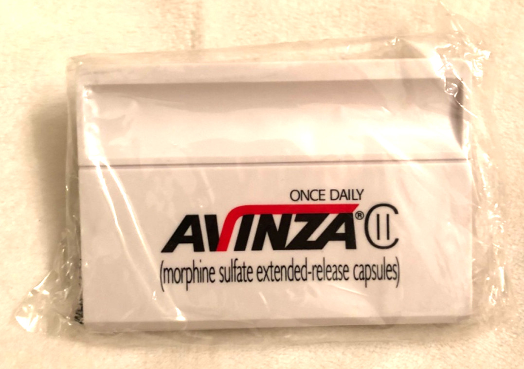 Vtg Avinza Morphine Sulfate CII Magnet Clip Pharmaceutical Promo Merch NIP Rare