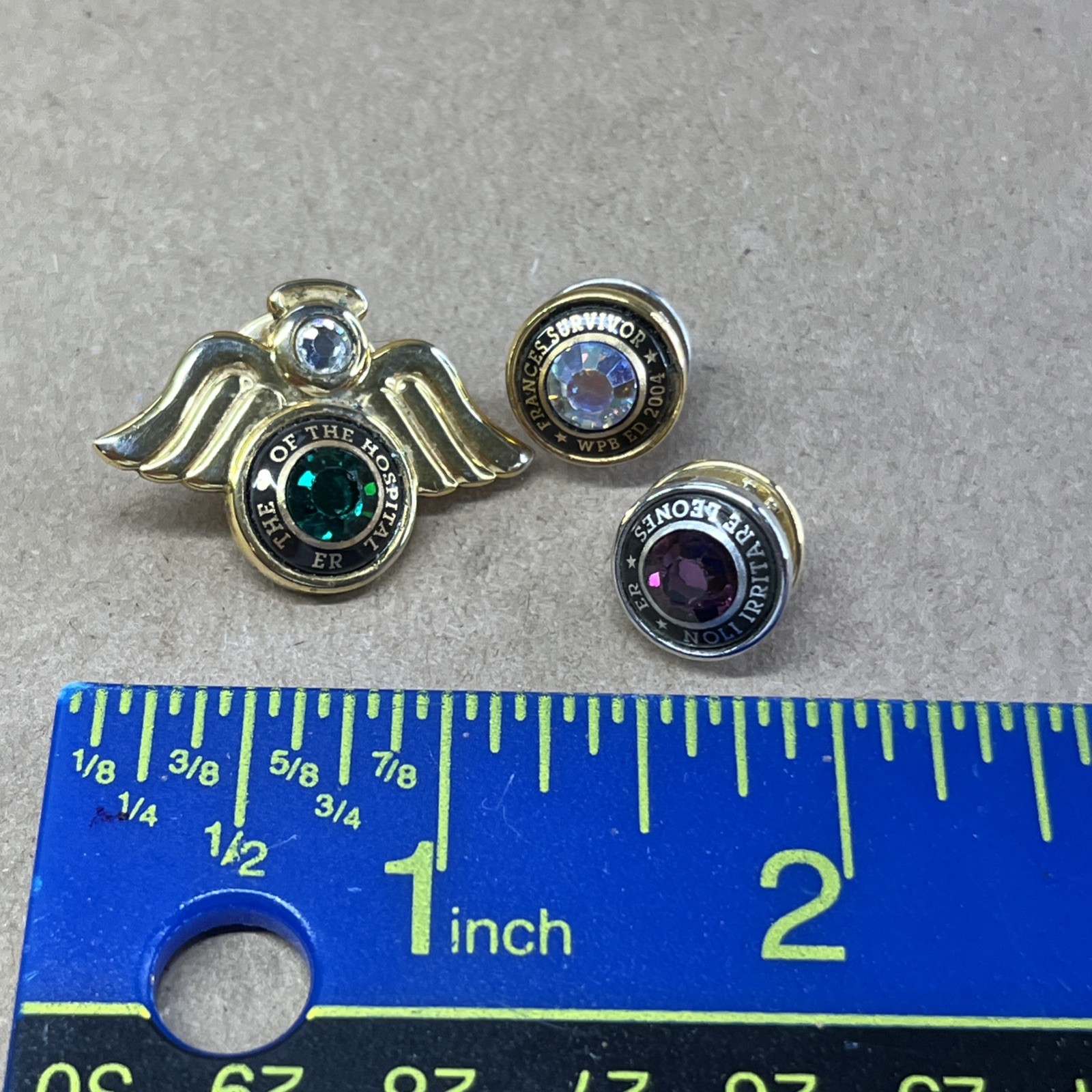 Vintage Nurse Pin Lot Nursing Medical Heart Hospital Hurricane Frances ER Angel