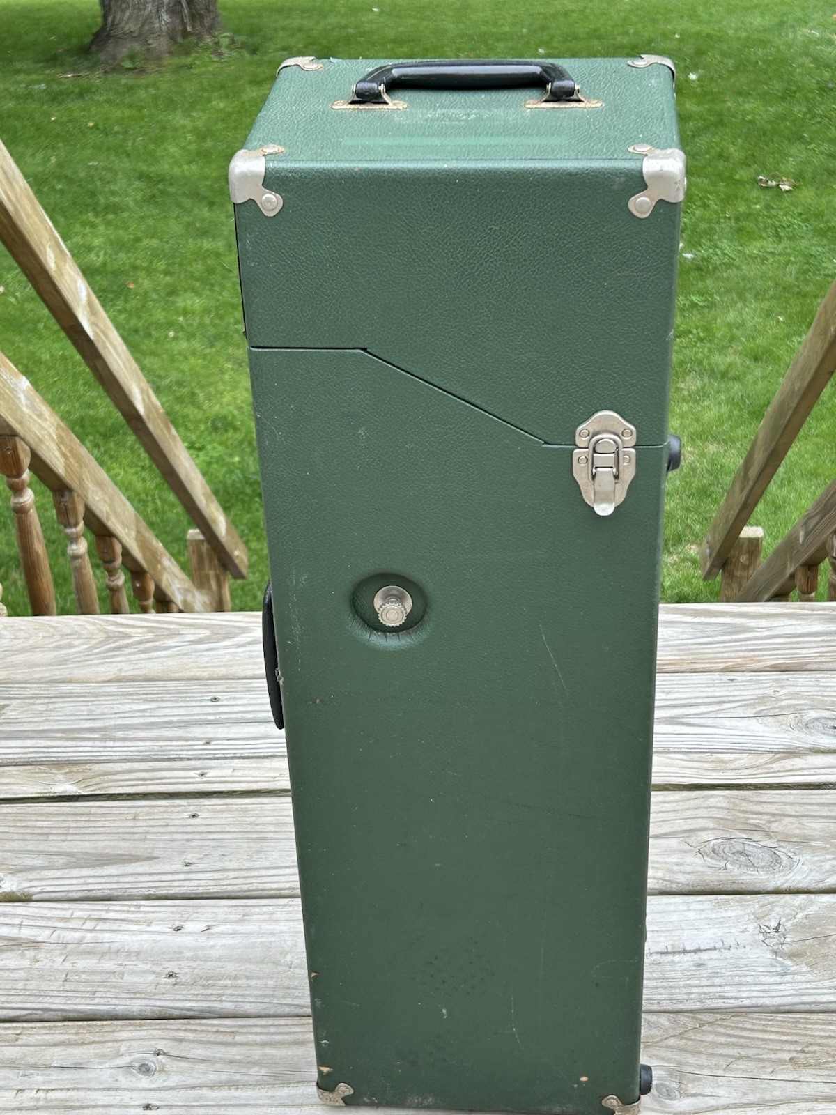 VTG Wood Storage Box Robertshaw EMT OXYGEN TANK CASE Empty Portable Green 31”