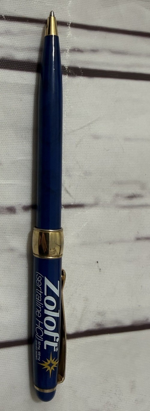 Zoloft Heavy Metal Drug Rep Pen Pharmaceutical Medical Promo