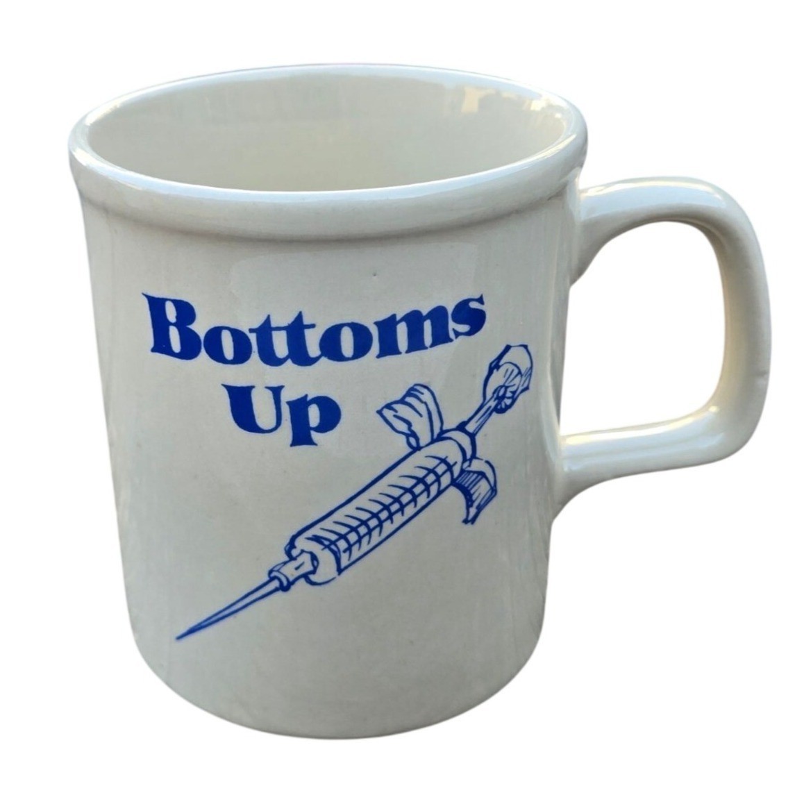 Vintage Nurse Coffee Mug Bottoms Up Syringe Japan CMA Medical Assistant Cup