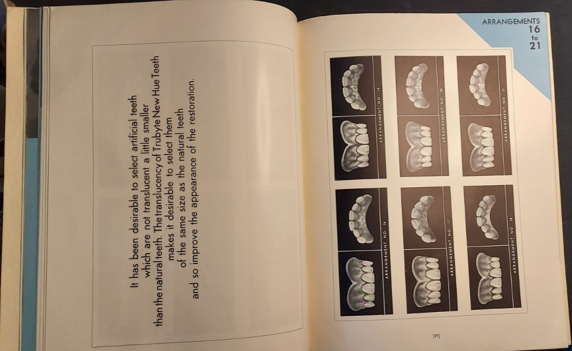 1940 Dental Book Trubyte New Hue Anteriors Dentures Dentists’ Supply Co New York