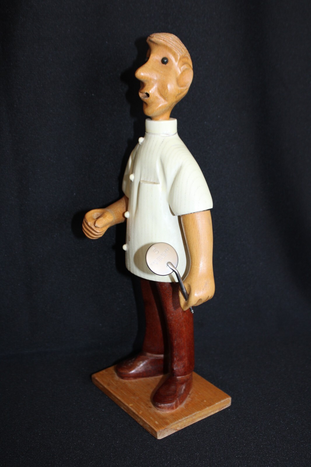ROMER WOOD CARVED 12-1/4″ DENTIST FIGURE OFFICE DISPLAY – ITALY