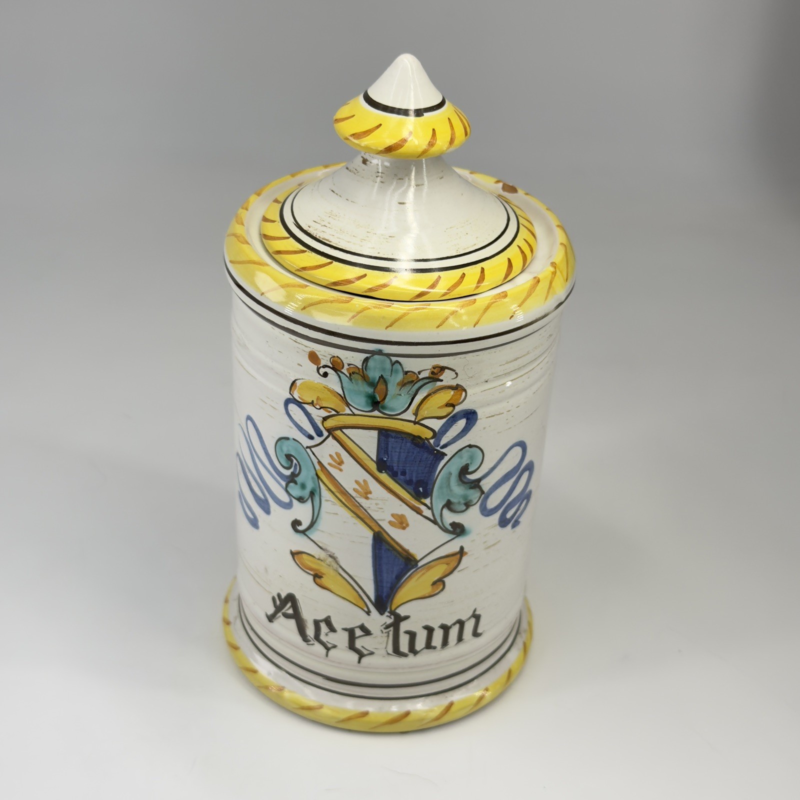 Vintage Italian Apothecary Jar Pharmacy Display Rustic Decor Made in Italy Chips