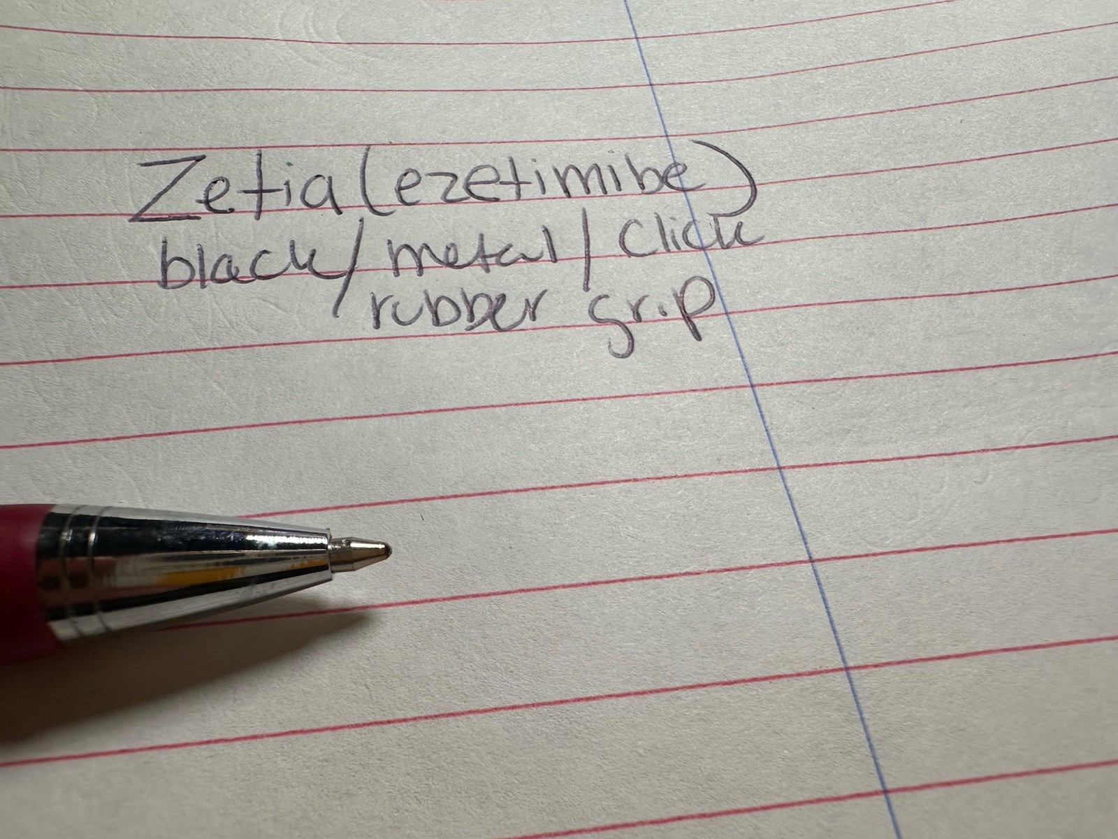 Zetia Drug Rep Promo Pen Heavy Metal Click Black Ink