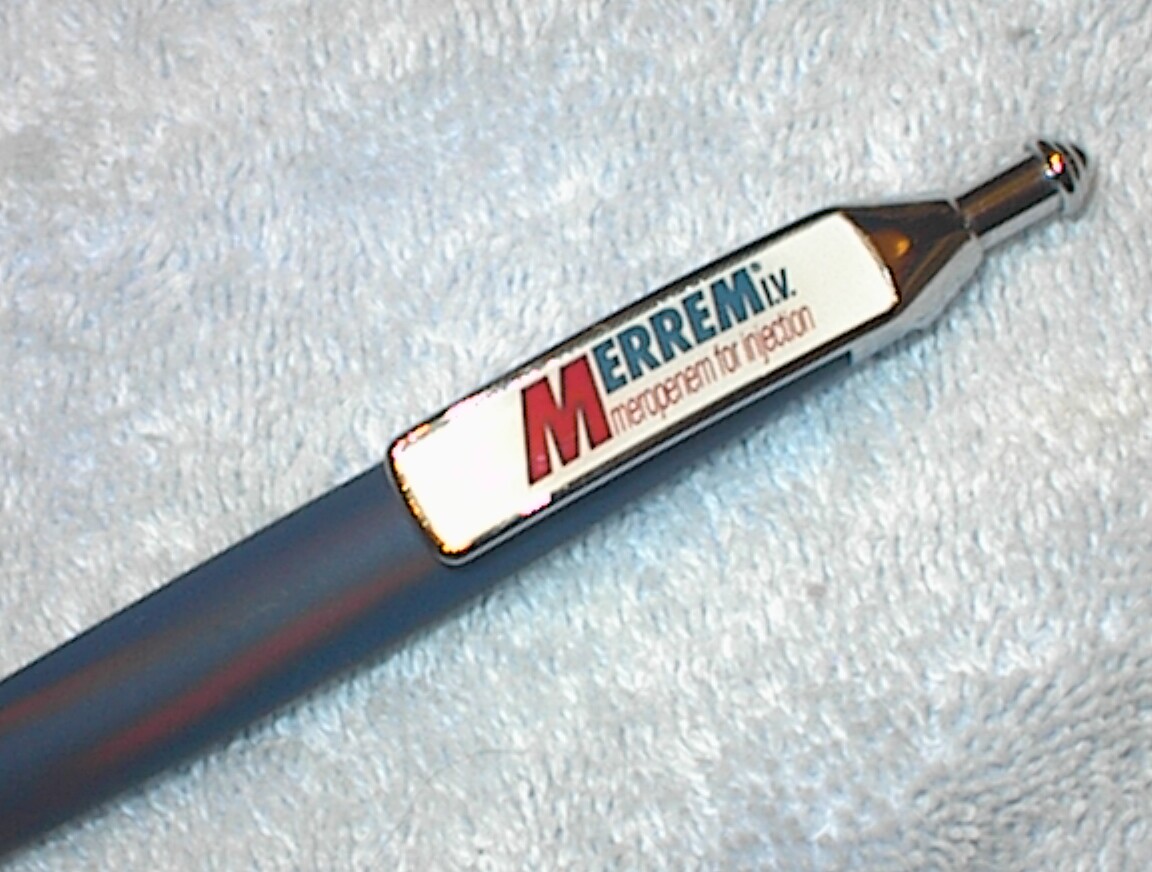 MERREM RUBBER COATED WEIGHTED HEAVY METAL DRUG REP PEN RED WHITE & BLUE RARE