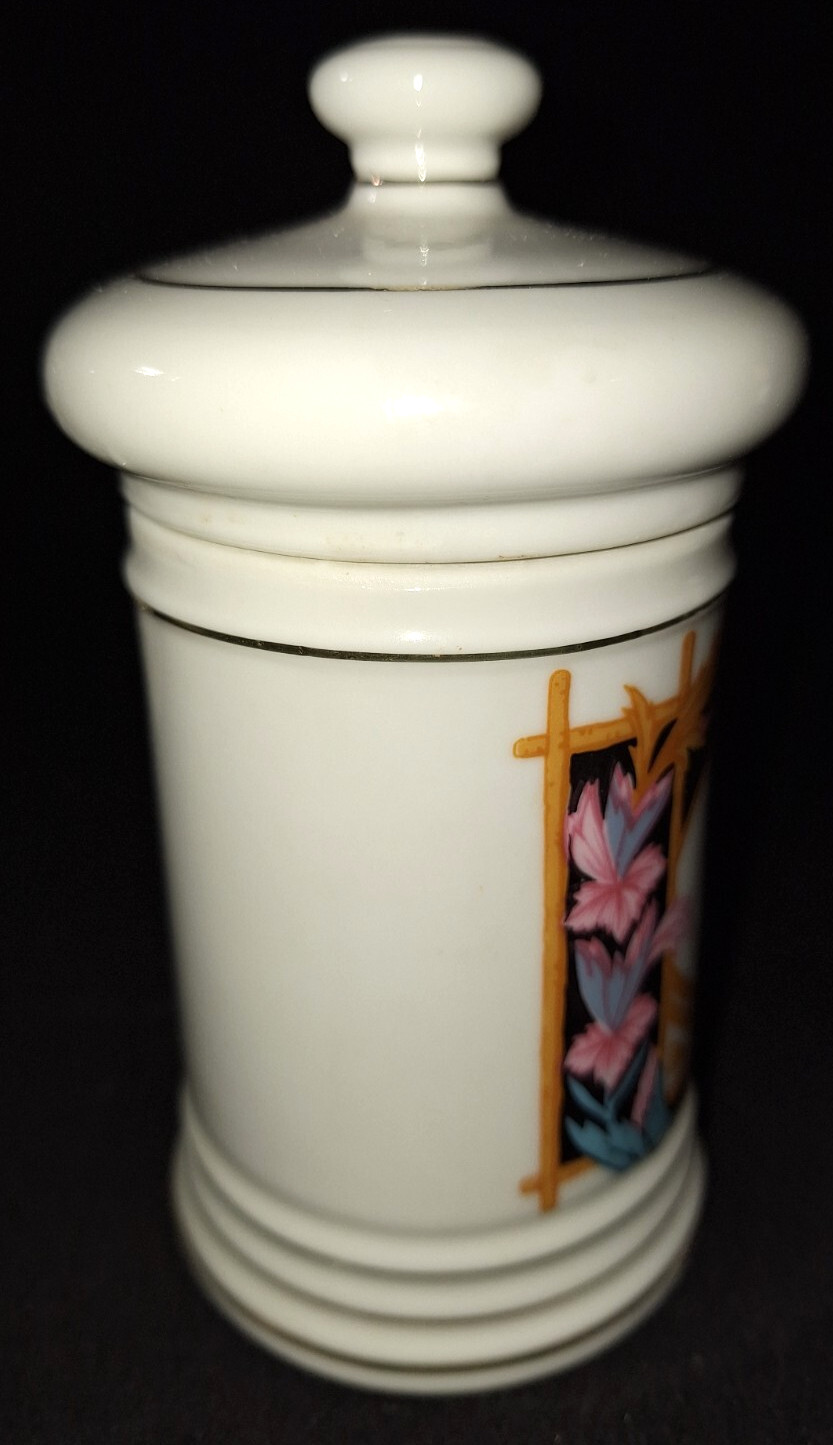 VTG RX APOTHECARY JAR MD ASCRIPTIN 5.5″ GOLD TRIM PHARMACY DRUG STORE – Plz Read