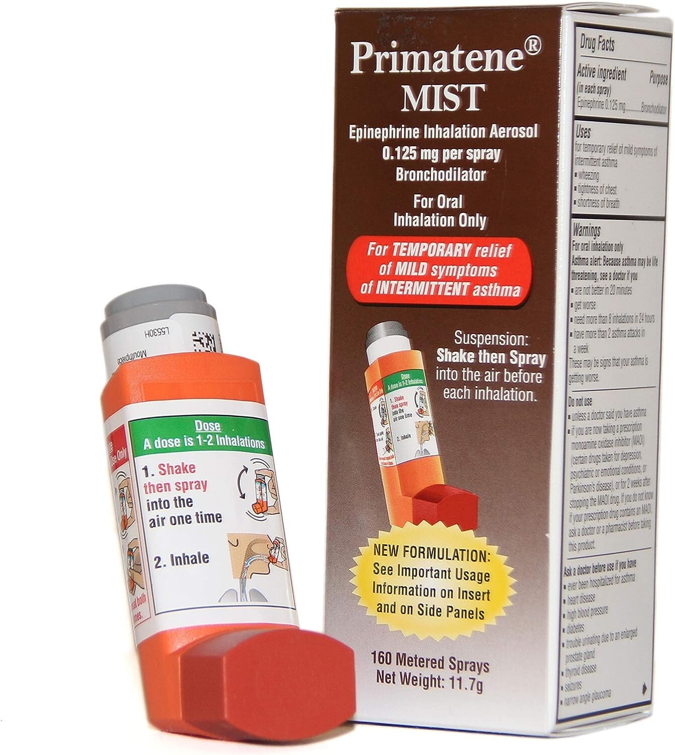 Primatene Mist Epinephrine Inhalation Aerosol Bronchodilator – 11.7 g