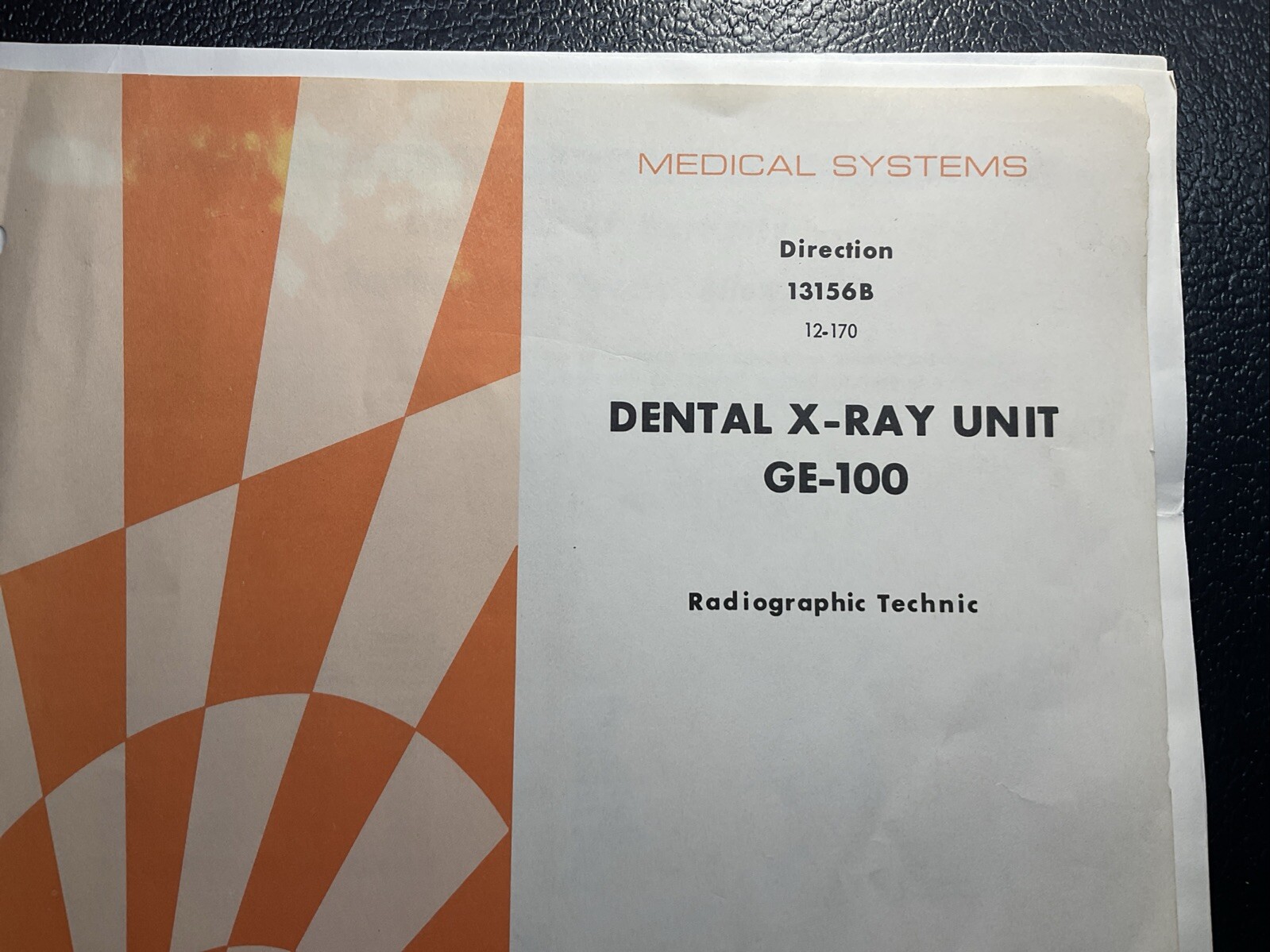 Vintage 1972 General Electric Dental X-Ray Unit Manual – GE-100 ORIGINAL