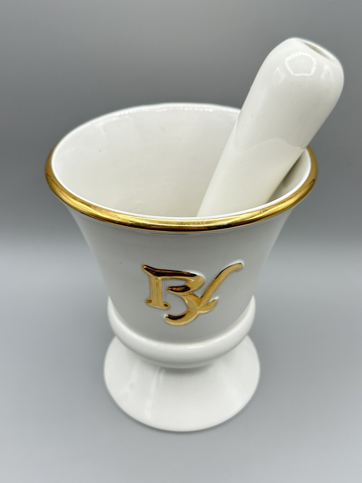 RARE Vintage Owens Illinois RX Porcelain Pharmacy Apothecary Mortar & Pestle