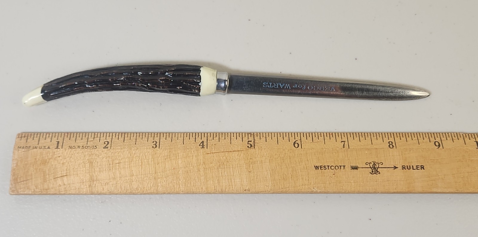 Vintage VERGO For Warts Letter Opener Pharmaceutical Drug Advertising