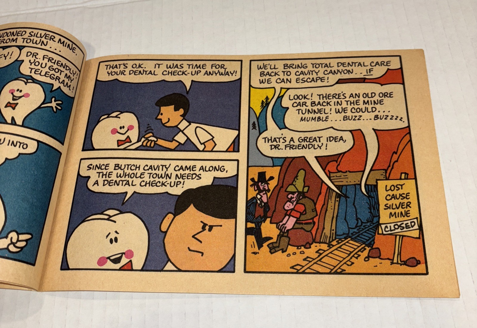 Vintage 1970 Colgate Tuffy Tooth Comic Book Cavity Canyon Palmolive Fighter Club