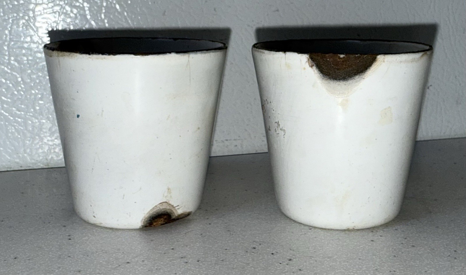 Set Of Vintage Enamelware Medical Measuring Cups White Unbranded #11