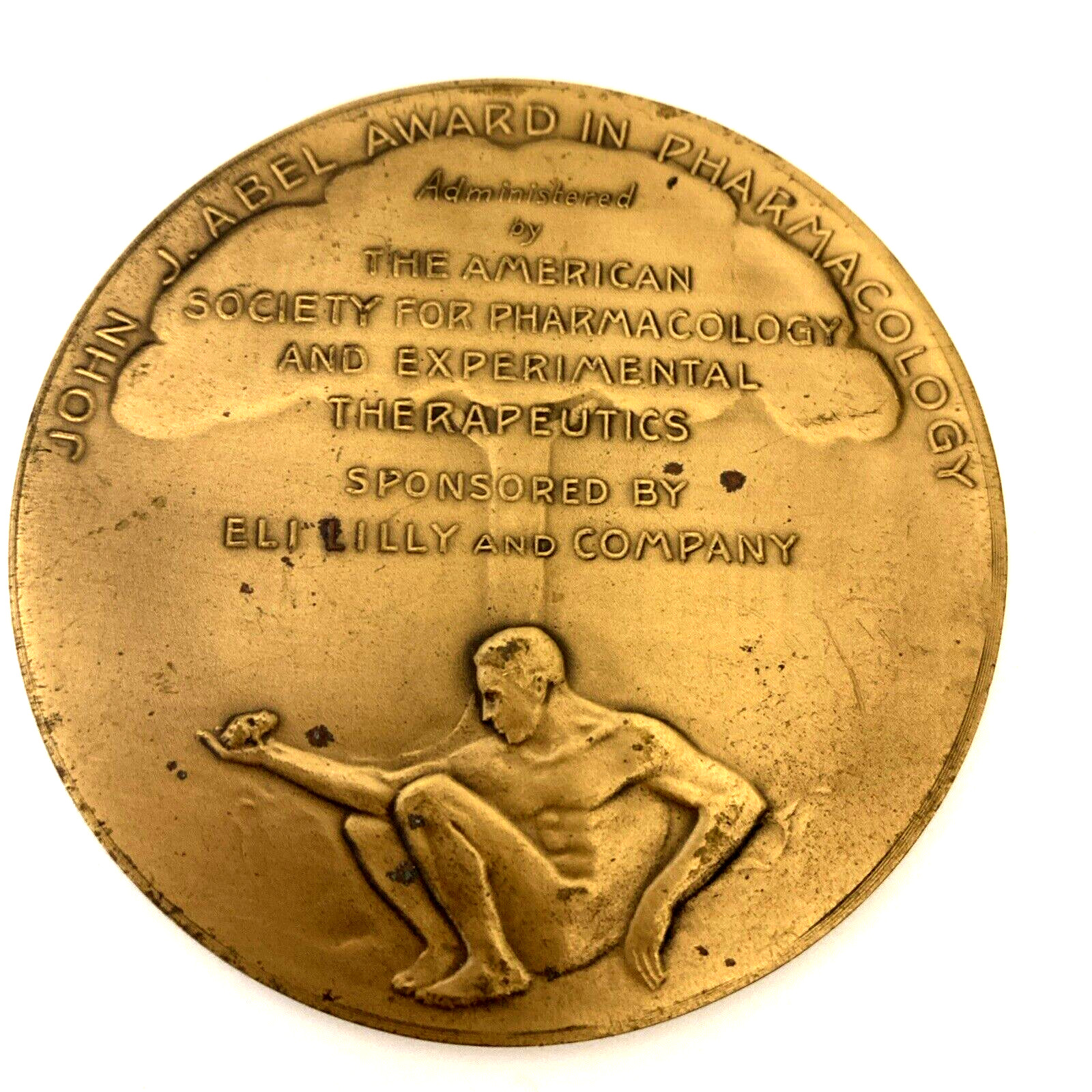 Vintage John J Abel/ Eli Lilly Award Bronze Paperweight (S1)