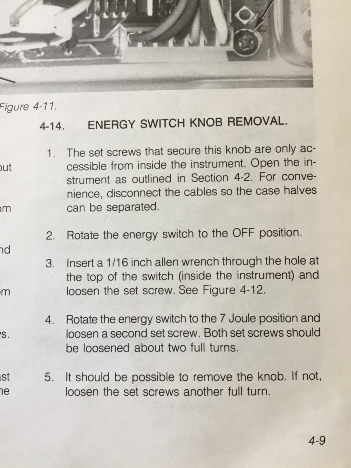 Energy Switch for Hewlett Packard 43110A and 43100A Defib