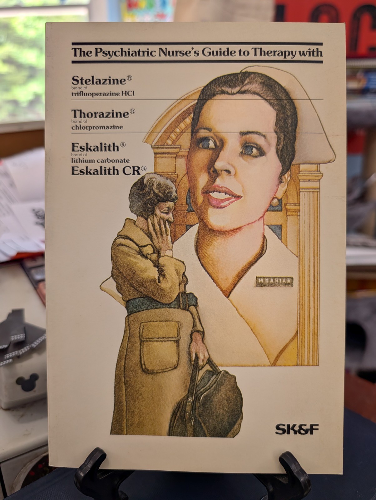 Vintage 1987 SK&F Psychiatric Nurse Guide Thorazine Stelazine Eskalith w/ Insert