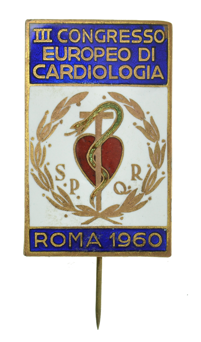 Badge III European Congress of Cardiology in Rome 1960y, brass. ITALY (2053)