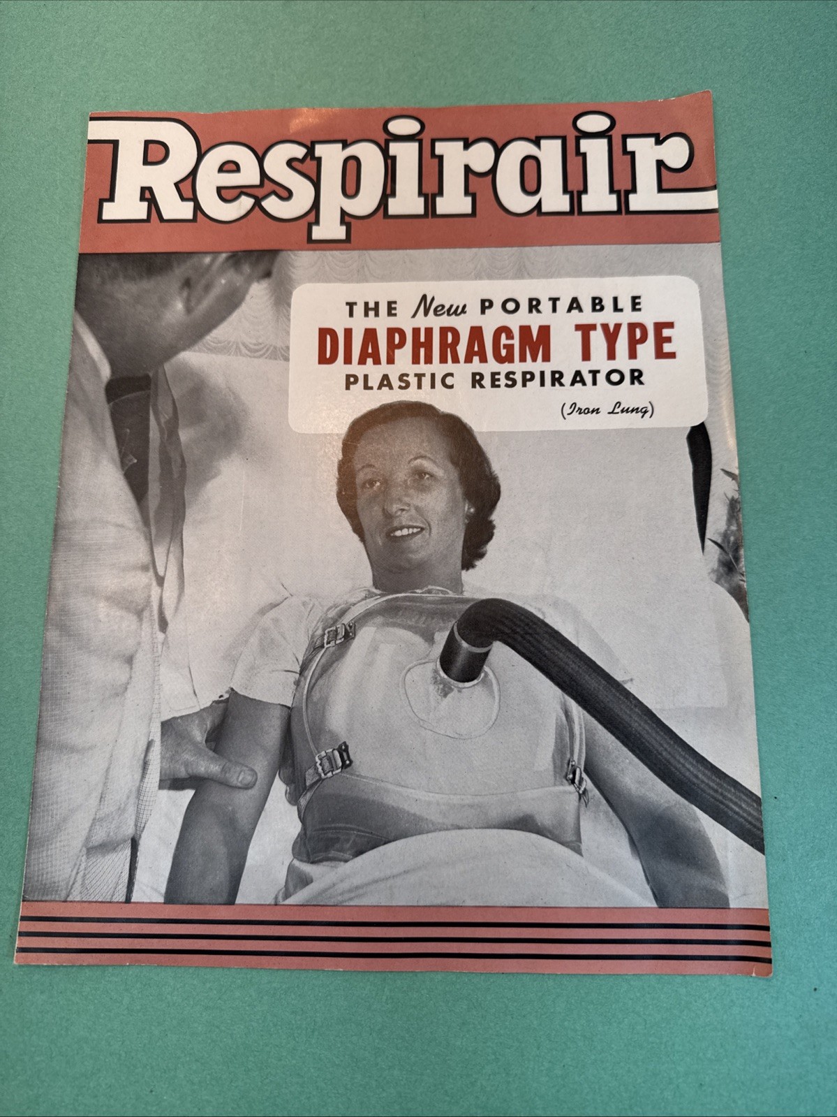 1950’s Respirair Plastic Portable Iron Lung Respirator Brochure vtg ~ Roxbury MA