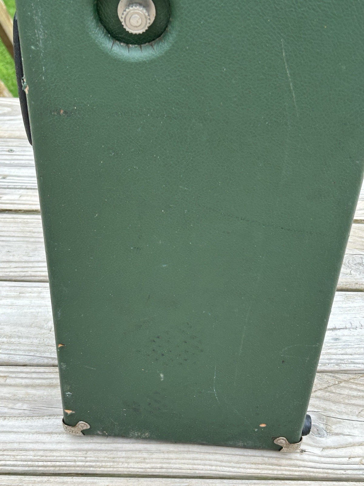VTG Wood Storage Box Robertshaw EMT OXYGEN TANK CASE Empty Portable Green 31”