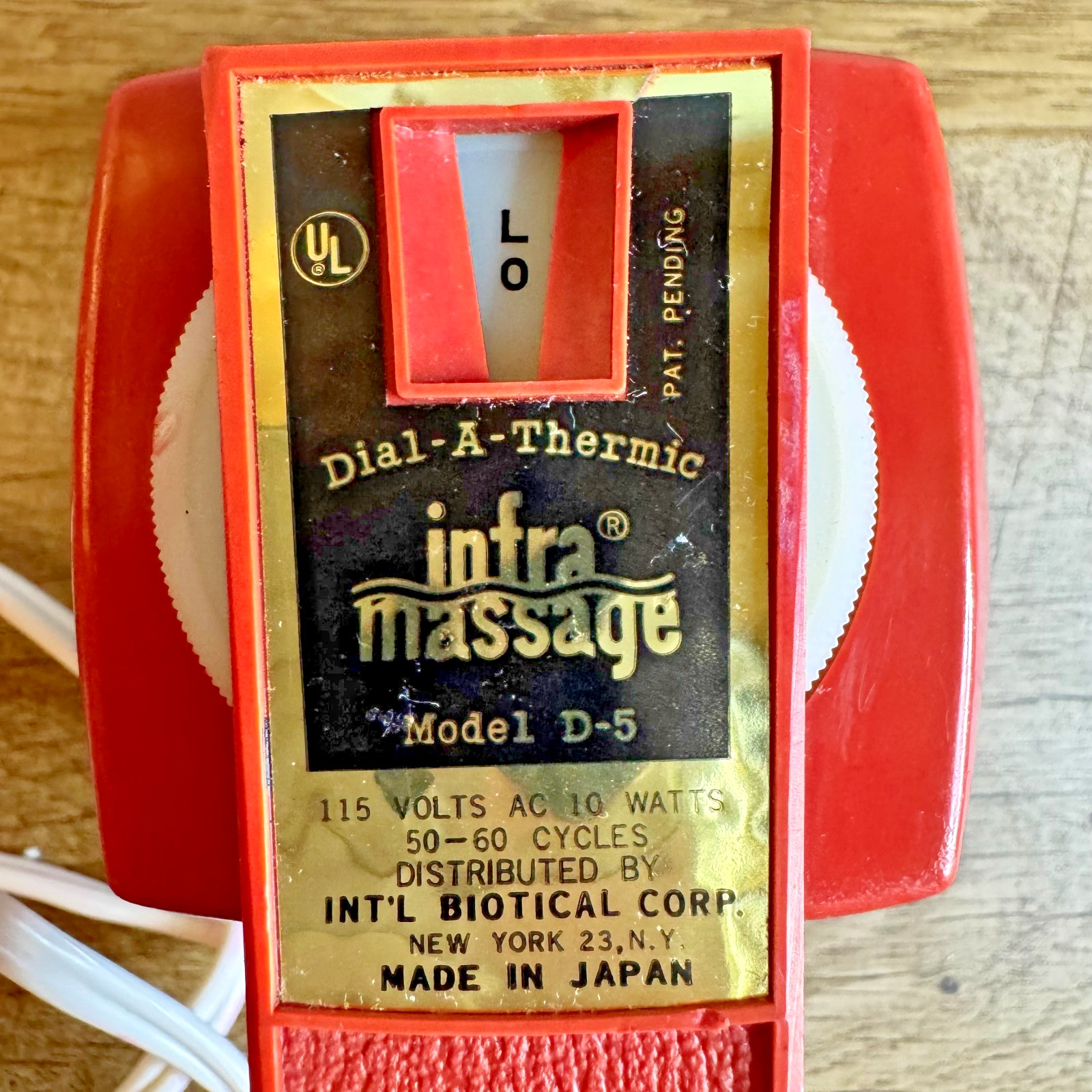 Vintage 1960s-70s Infra Massage D-5 Dial-A-Thermic, Made in Japan, Early Version
