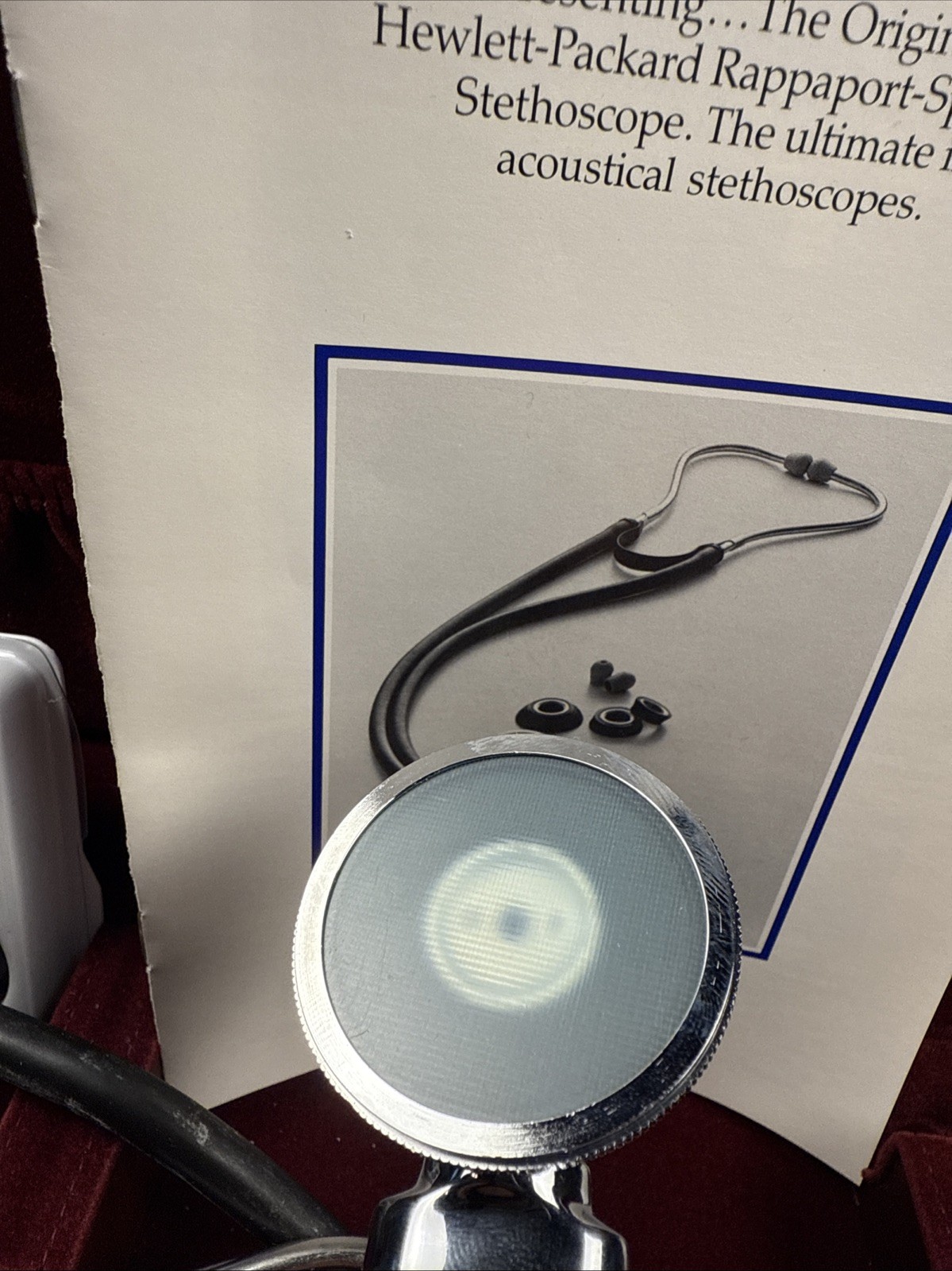 Hewlett Packard Rappaport Sprague stethoscope in presentation case NOS