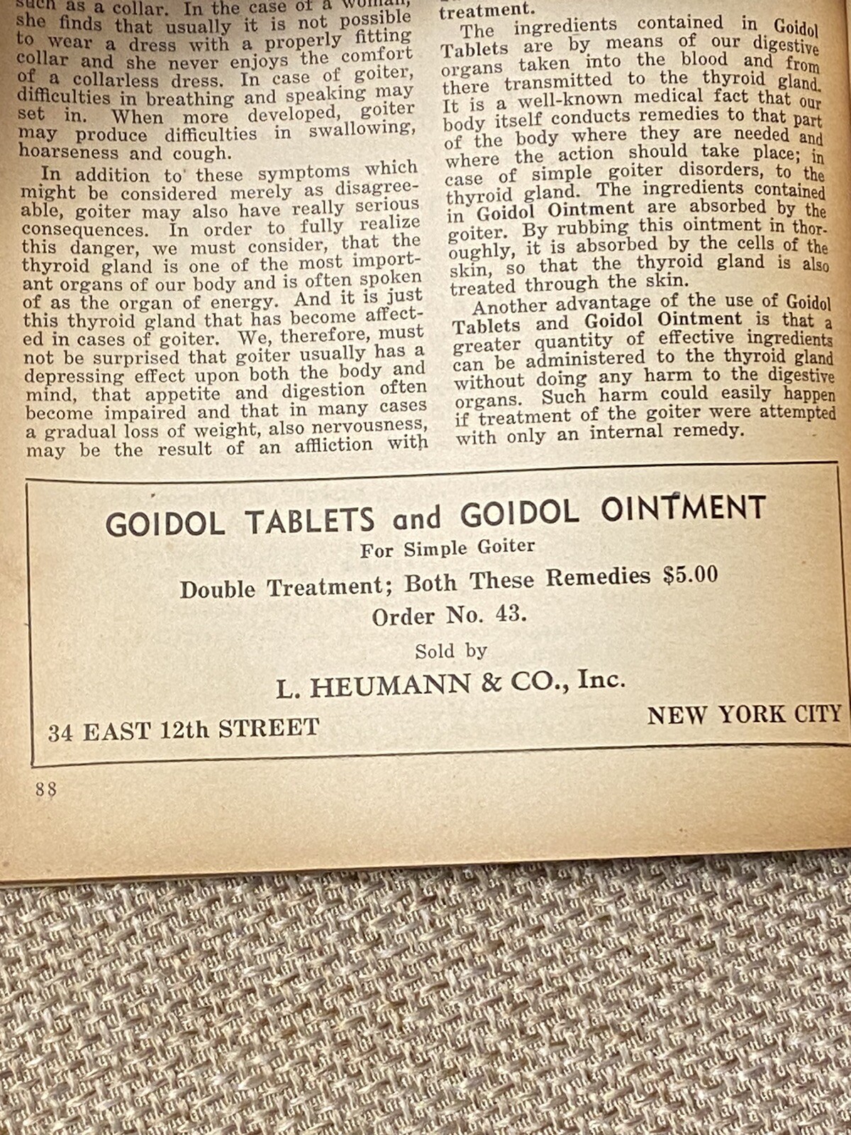Vintage Advertising Heumann Family Health Book Patent Quack Medicine 1936 NYC