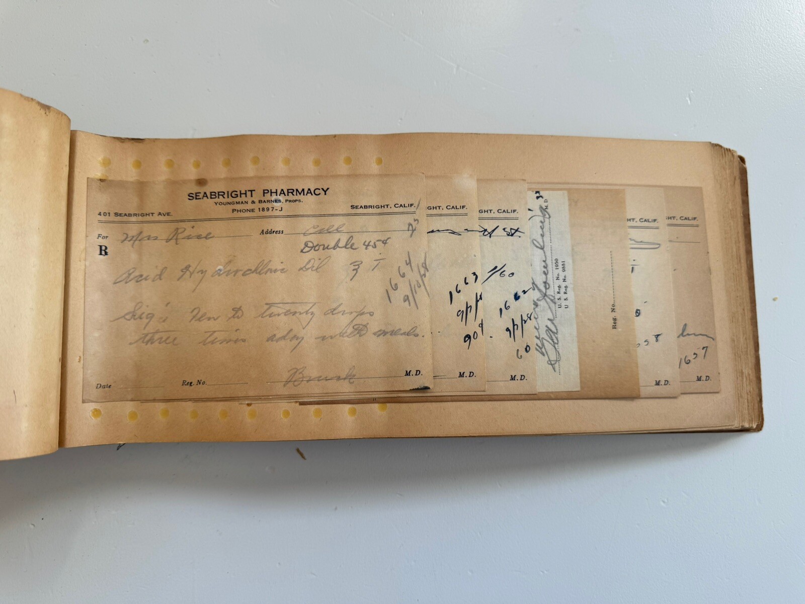 VTG Prescription Rx Pad Book Paper Apothecary Druggist Pharmacy Medicine 1928-29