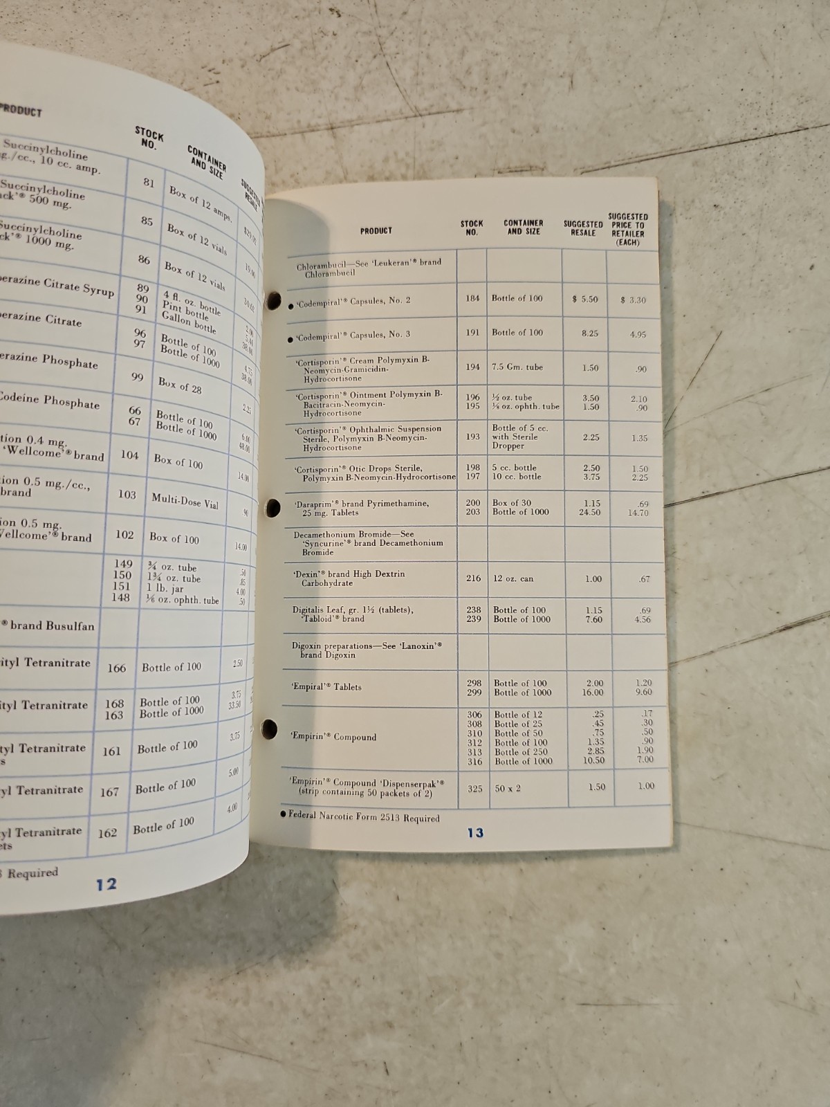 VTG 1968 BURROUGHS WELLCOME & CO. DRUG PRICE LIST & THERAPEUTIC REFERENCE BOOK
