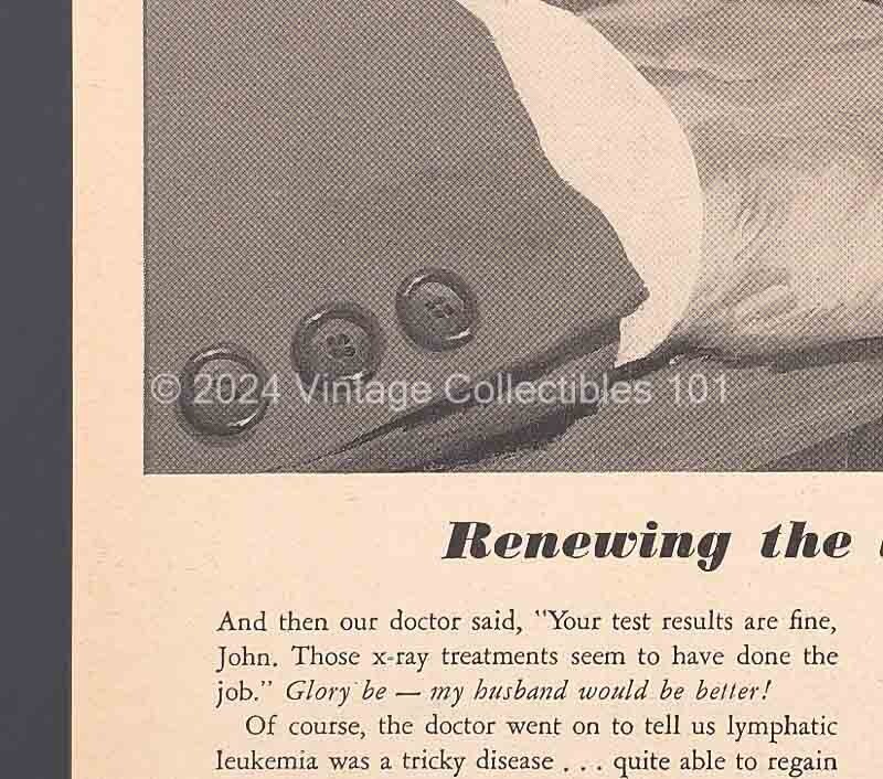 1957 General Electric GE X-Ray Radiology Lymphatic Leukemia photo art vintage ad