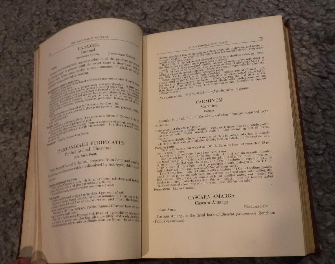 1936 THE NATIONAL FORMULARY 6th EDITION AMERICAN PHARMACY MEDICINE
