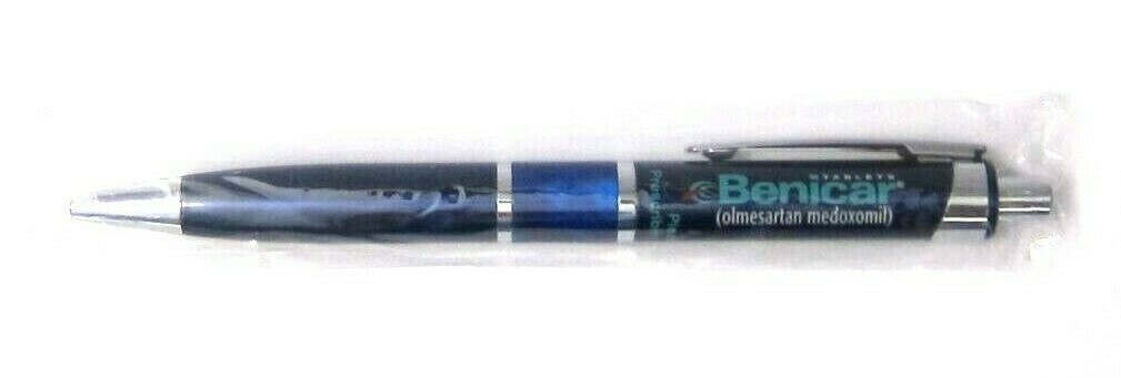 Drug Rep BENICAR HCT Collectible Heavy Metal Gel Pen w/ BLUE Marble Design RARE