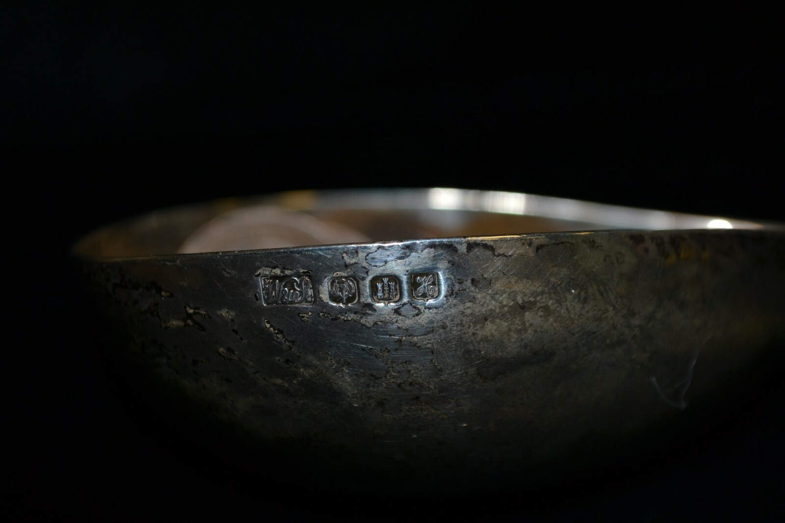 Vtg Apothecary Pharmacy Sterling Mortar Scottish Silver Grinding Pour Spout Bowl