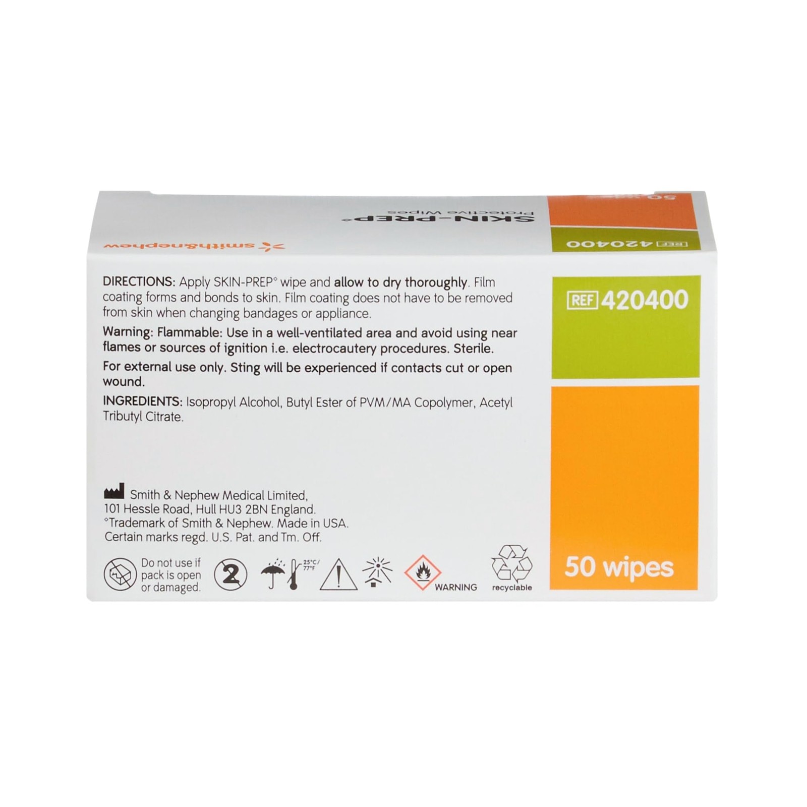 Smith & Nephew Skin-Prep® Protective Barrier Wipes 50 Count (Pack of 1)