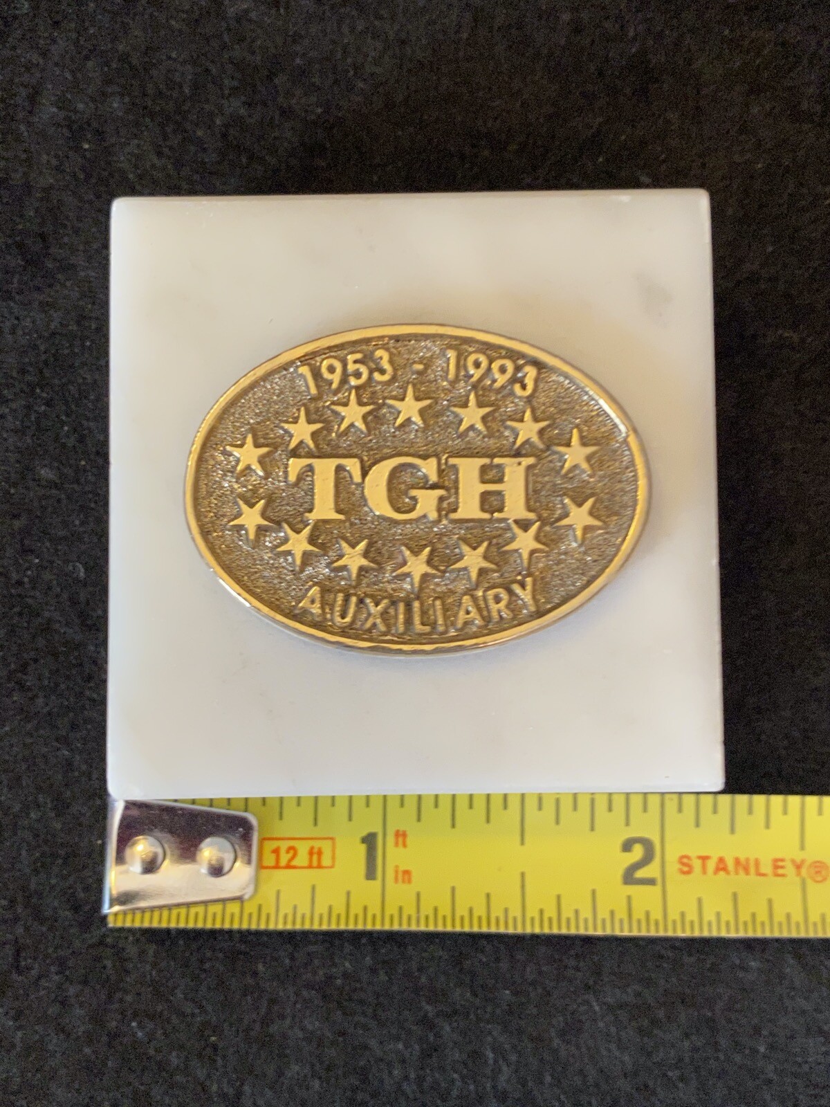 Vtg TGH Auxiliary Marble Paperweight of Recognition Tampa
