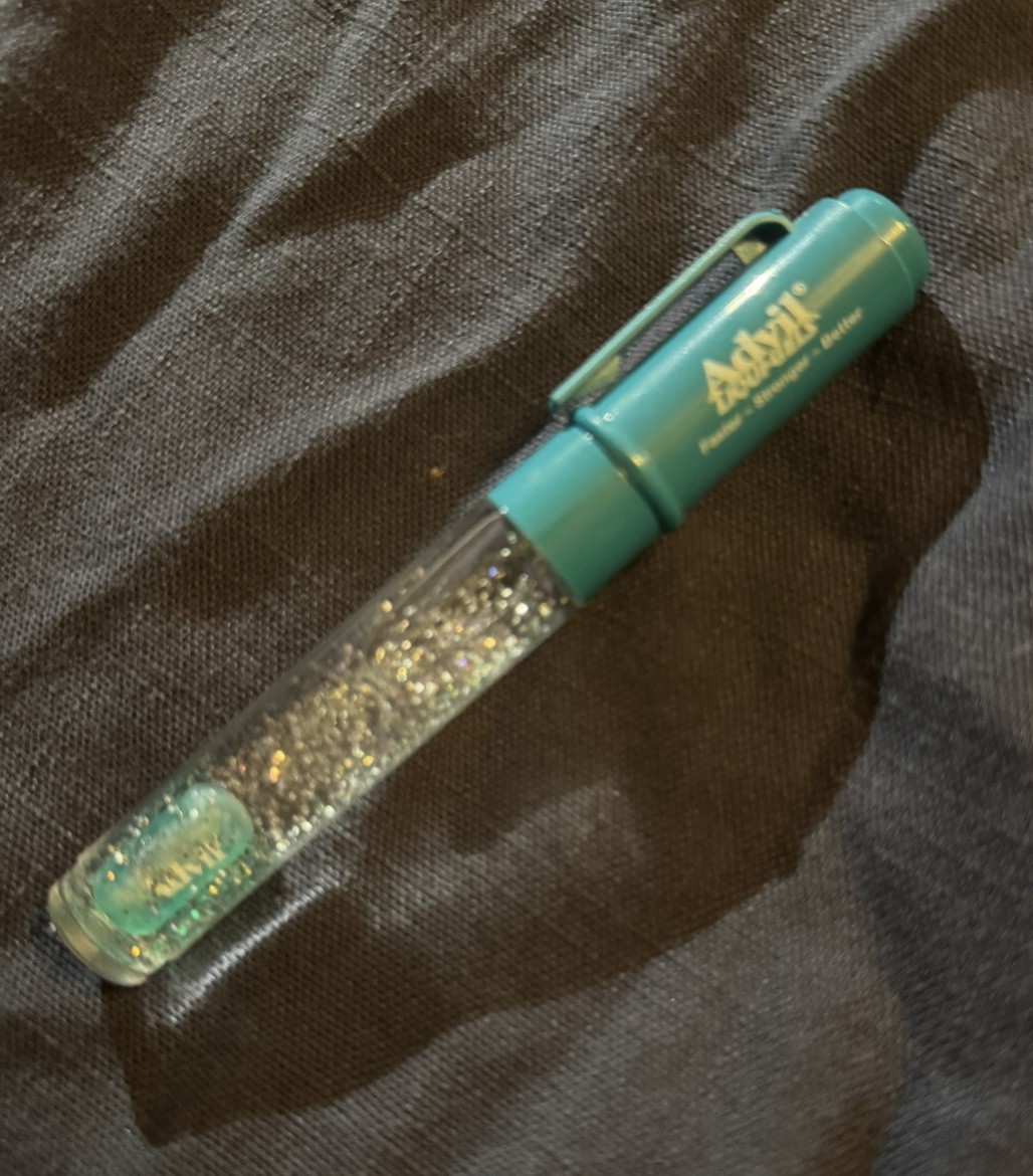 ADVIL LIQUI-GELS PEN w/Glitter & Pill Pharmaceutical Drug Promo Collectible RARE