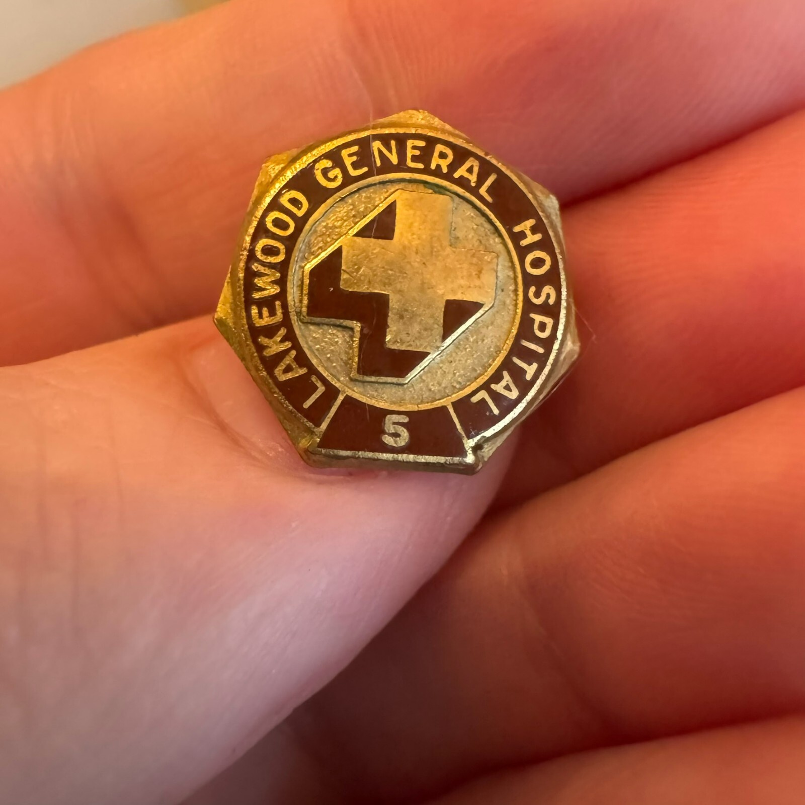 Vintage Lakewood General Hospital 5 Year Service Lapel Pin
