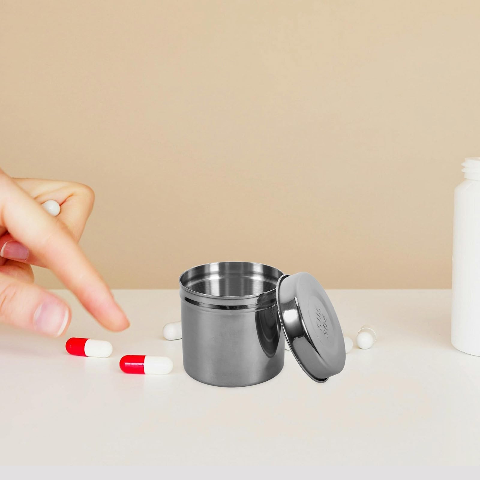 2 PCS Stainless Steel Jars Iodine Gauze Holder Iodophor Canister 3.14 Inch