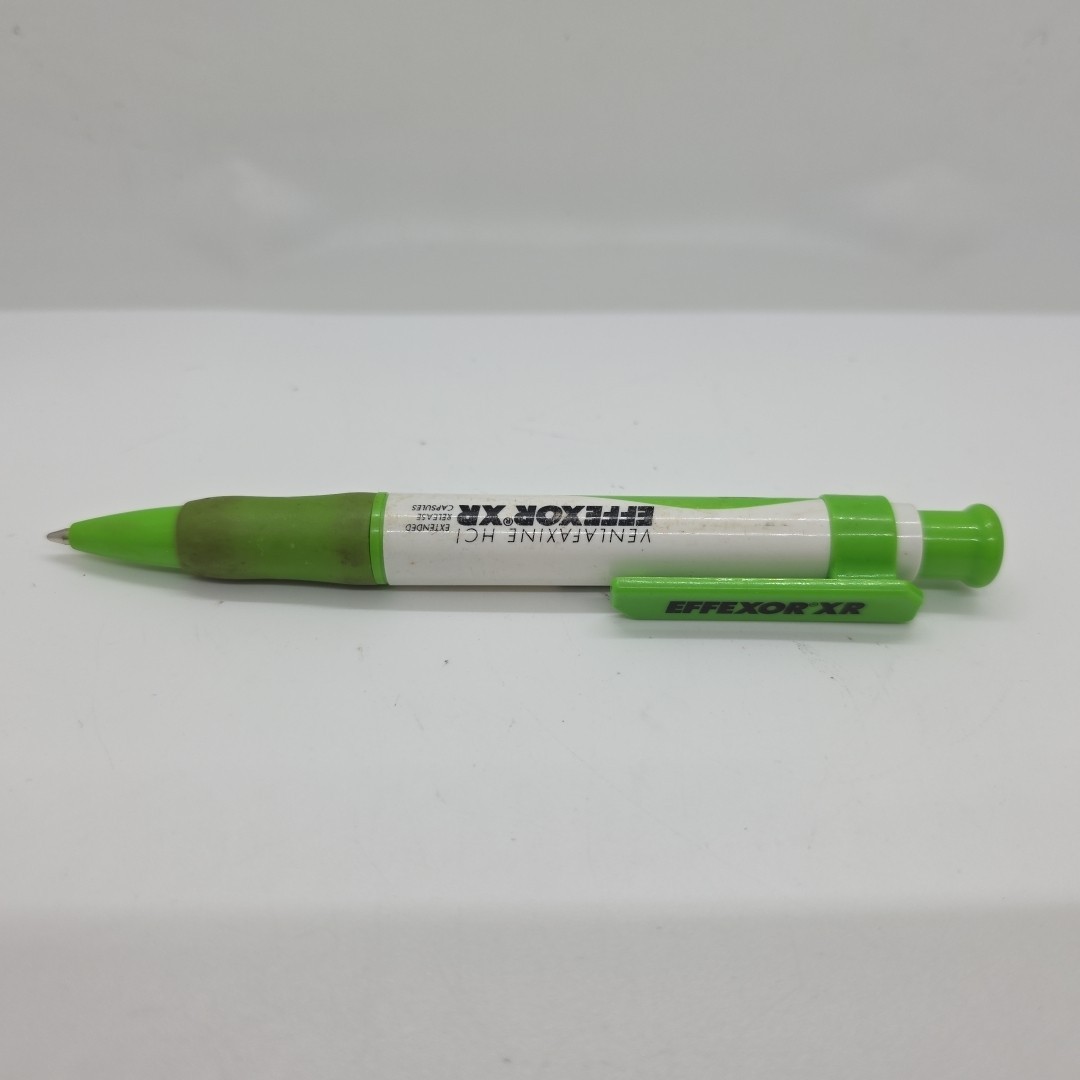 Effexor XR Promotional Click Pen – Green & White Pharma Rep Collectible