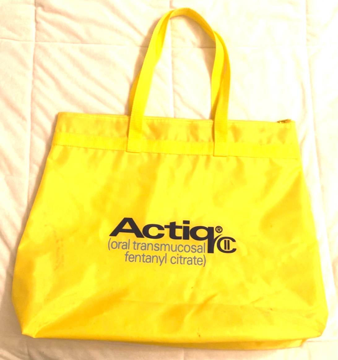 Vtg Actiq Fentanyl Zipper Tote Bag Pharmaceutical Drug Rep Promo Merch Rare HTF