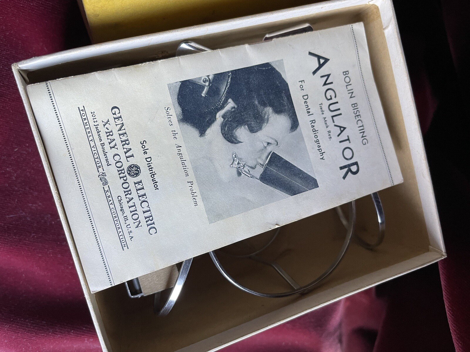 Vintage 1940s GE Angulator Dental Radiography Device & Brochure Unused Box