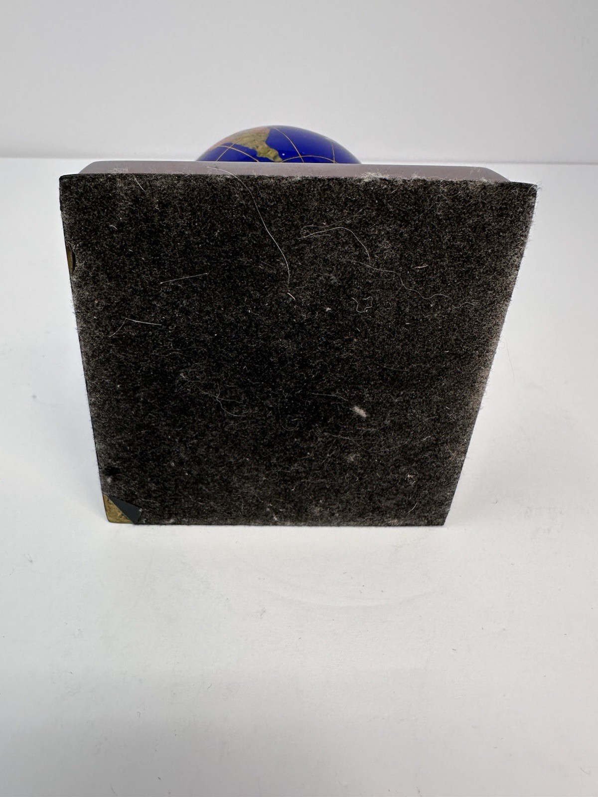 Fougera Pharmaceutical Lapis Lazuli Brass Desk Accent World Globe