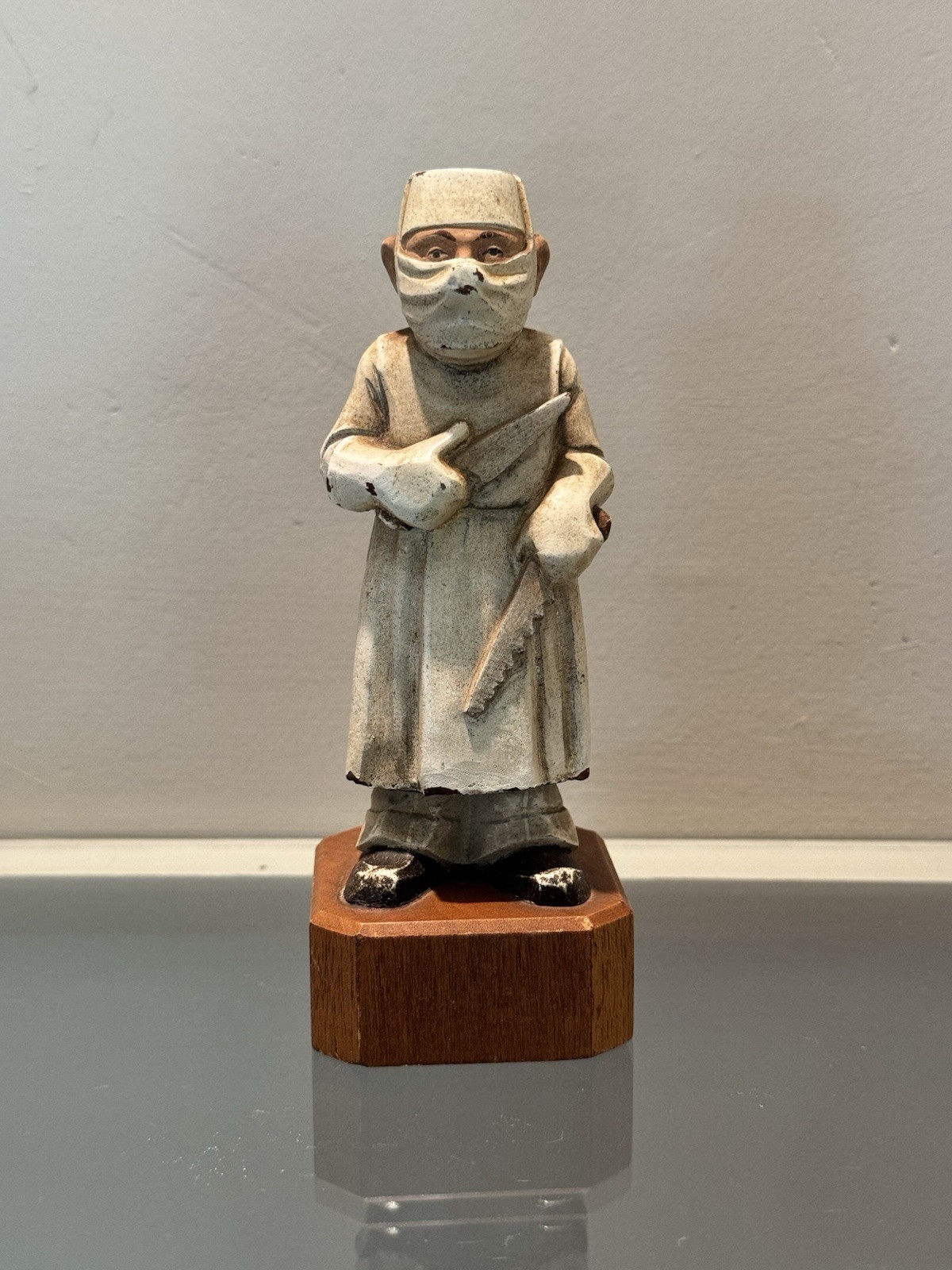 Vintage 1953 Anri Toriart Surgeon Figurine 5.5” Wood Carved Doctor Statue Italy