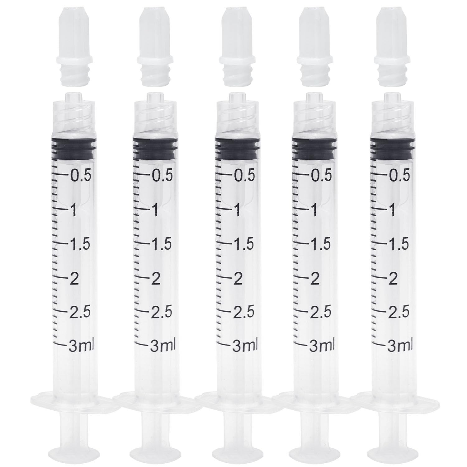 3ml Syringes Without Needles, 3cc Luer Lock Syringe – Disposable 3ml, clear