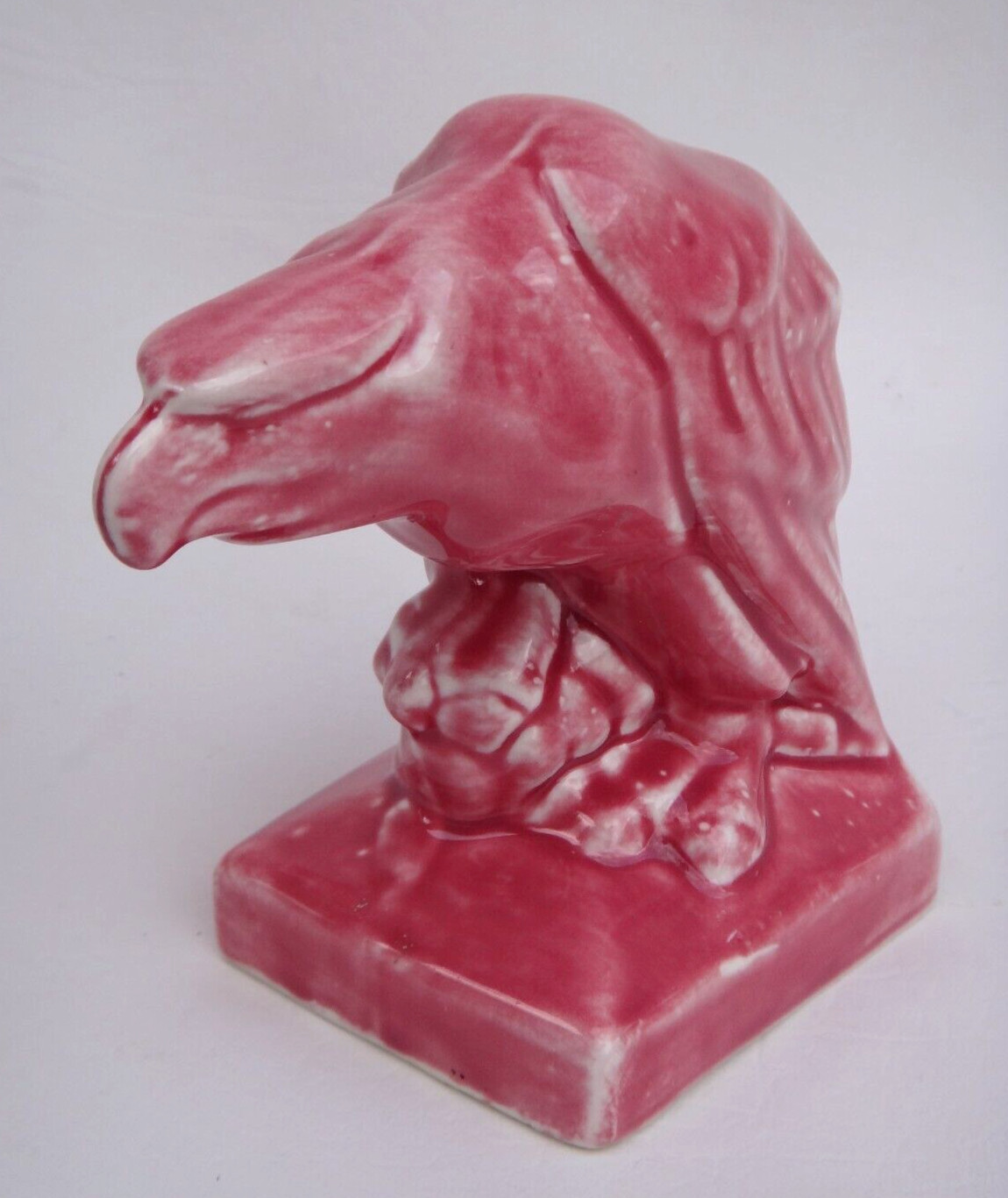 RARE PINK WRISLEY Bath Salt Bald Eagle Ceramic Sculpture 1930’s Bookend Figure