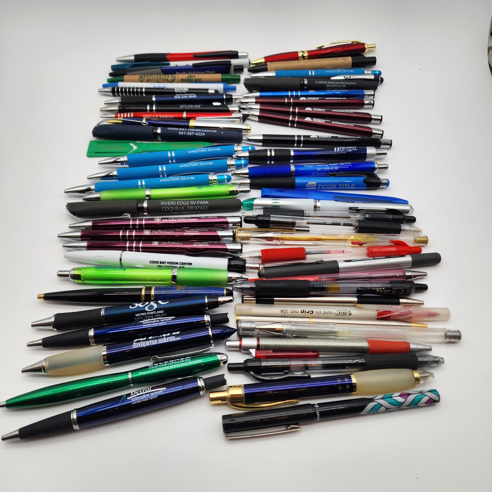 Large Lot Vintage Pharmaceutical Ballpoint Pen Drug Rep Promo Church Advertising