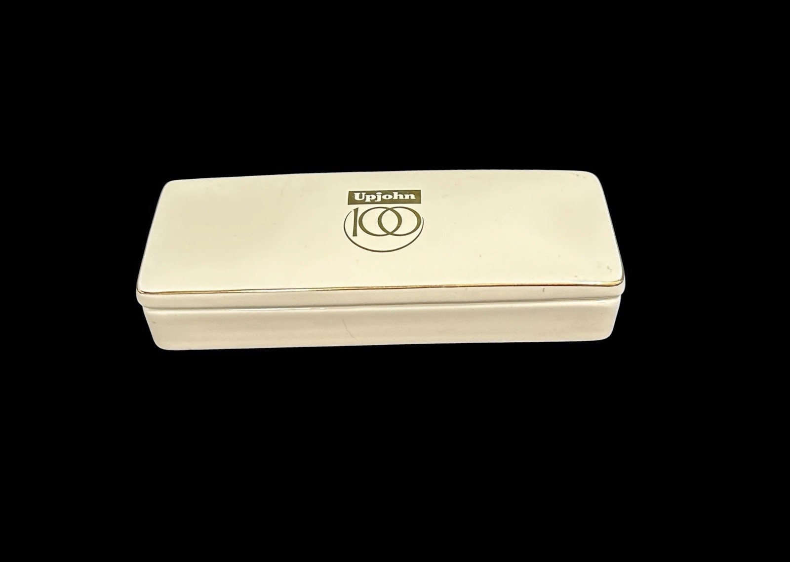 Vtg The Upjohn Co 100 Years Executive Pharmaceutical Porcelain Trinket Box Japan
