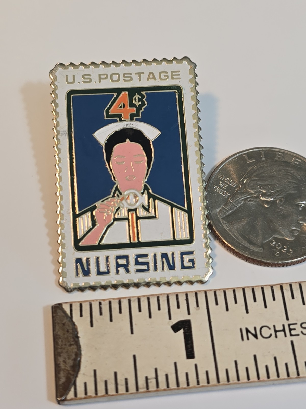 Nursing U.S. Postage Stamp Lapel Pin 4 Cents