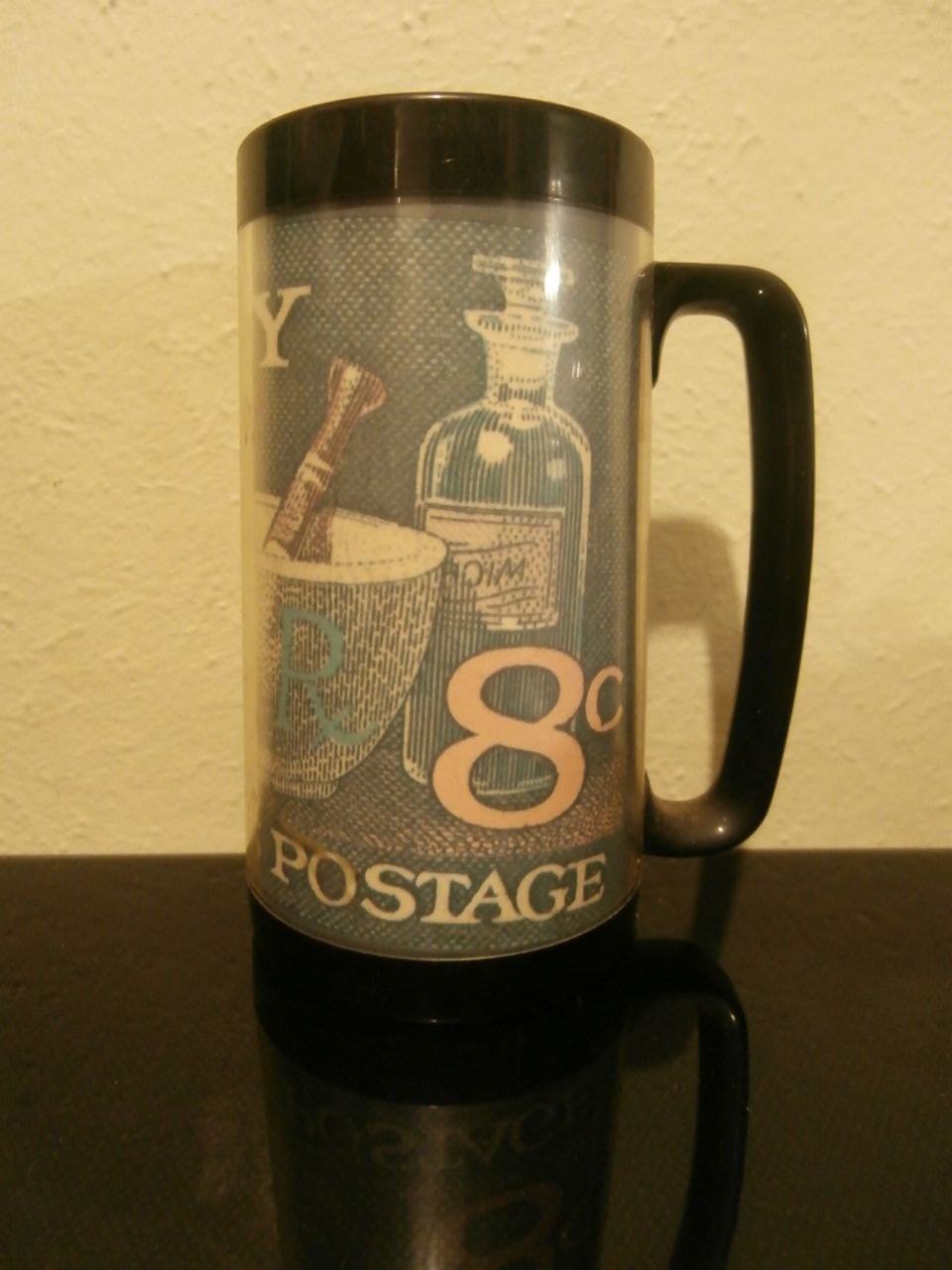 Vintage Thermo Serv United States Postage 8 Cent Pharmacy Stamp Mug