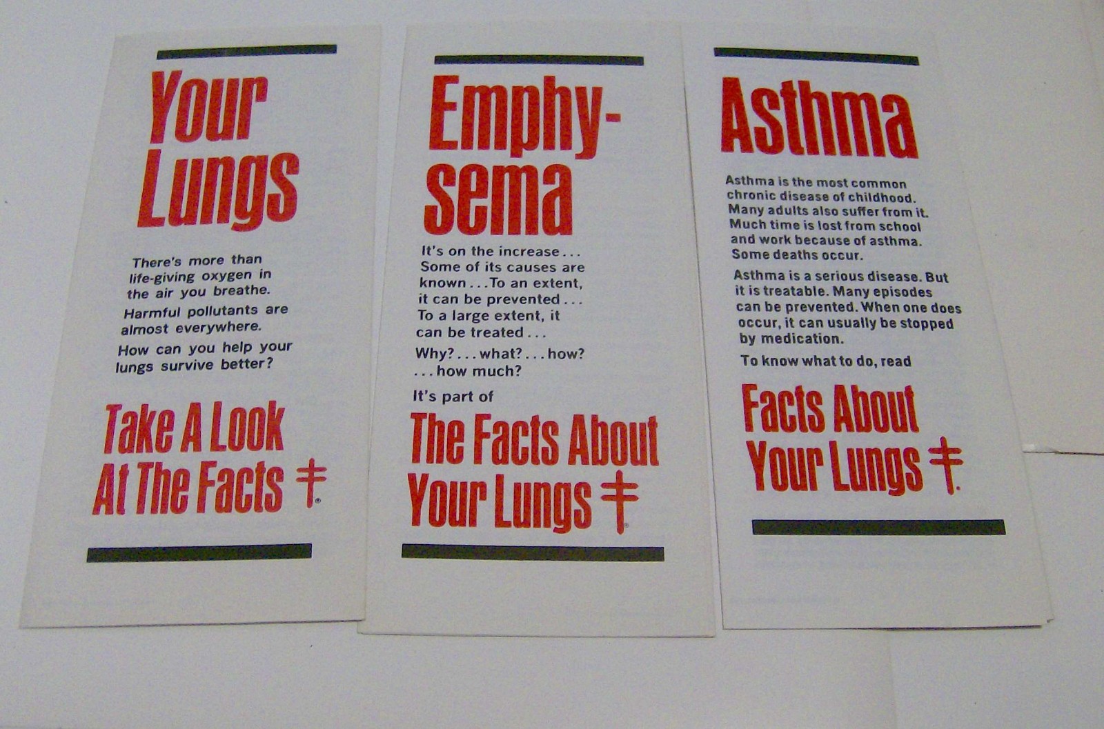 vintage 1970s American Lung Association BROCHURE LOT Asthma Emphysema HEALTH med